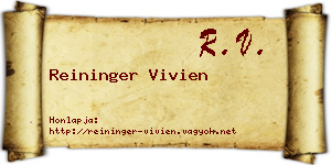 Reininger Vivien névjegykártya